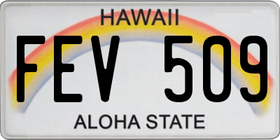 HI license plate FEV509