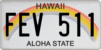 HI license plate FEV511