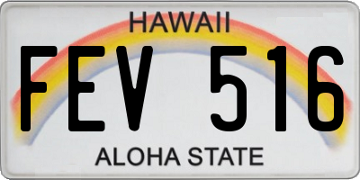 HI license plate FEV516