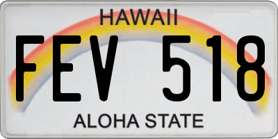 HI license plate FEV518