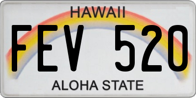 HI license plate FEV520