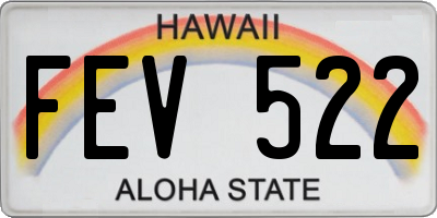 HI license plate FEV522