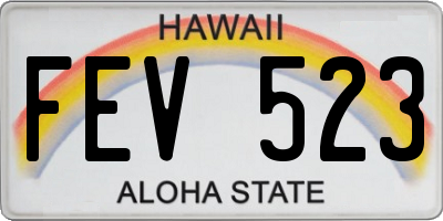 HI license plate FEV523