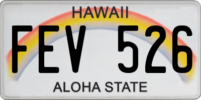 HI license plate FEV526