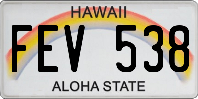 HI license plate FEV538