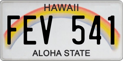 HI license plate FEV541