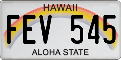 HI license plate FEV545