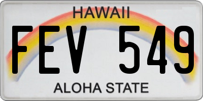 HI license plate FEV549