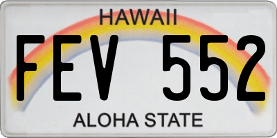HI license plate FEV552