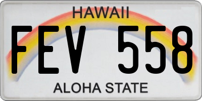 HI license plate FEV558