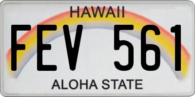 HI license plate FEV561