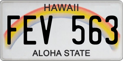 HI license plate FEV563