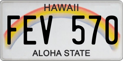 HI license plate FEV570