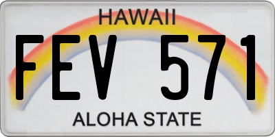 HI license plate FEV571