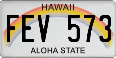 HI license plate FEV573