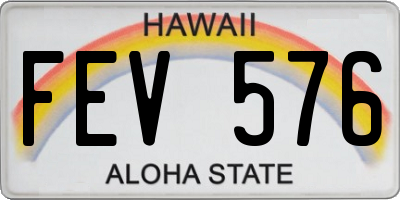 HI license plate FEV576