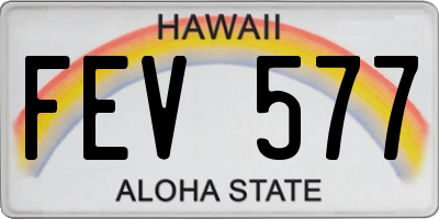 HI license plate FEV577