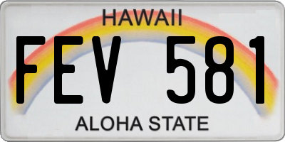HI license plate FEV581