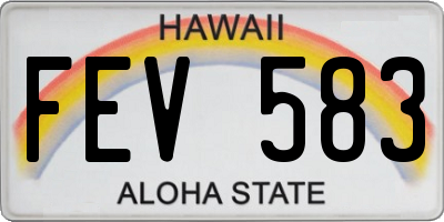 HI license plate FEV583