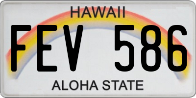 HI license plate FEV586
