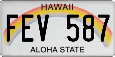 HI license plate FEV587