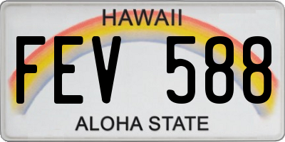 HI license plate FEV588