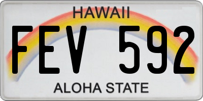 HI license plate FEV592