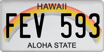 HI license plate FEV593