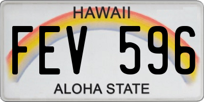 HI license plate FEV596