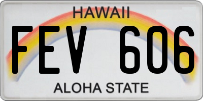 HI license plate FEV606