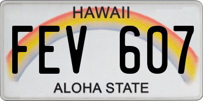 HI license plate FEV607