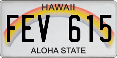 HI license plate FEV615