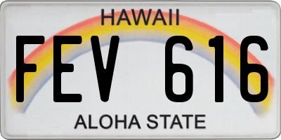 HI license plate FEV616