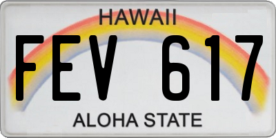 HI license plate FEV617
