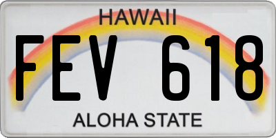 HI license plate FEV618
