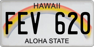 HI license plate FEV620