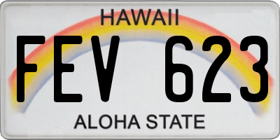 HI license plate FEV623