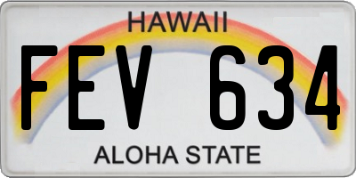 HI license plate FEV634