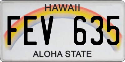 HI license plate FEV635