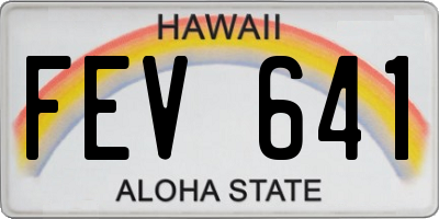 HI license plate FEV641