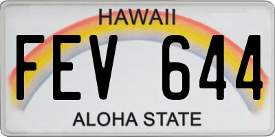 HI license plate FEV644
