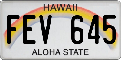 HI license plate FEV645