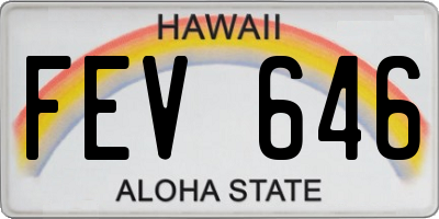 HI license plate FEV646