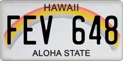 HI license plate FEV648