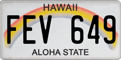 HI license plate FEV649