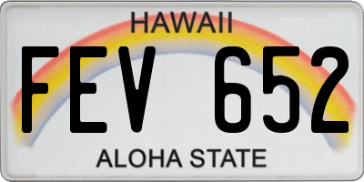 HI license plate FEV652