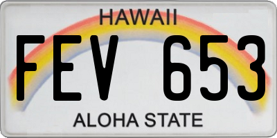 HI license plate FEV653