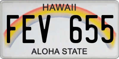 HI license plate FEV655