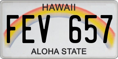 HI license plate FEV657