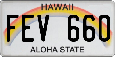 HI license plate FEV660